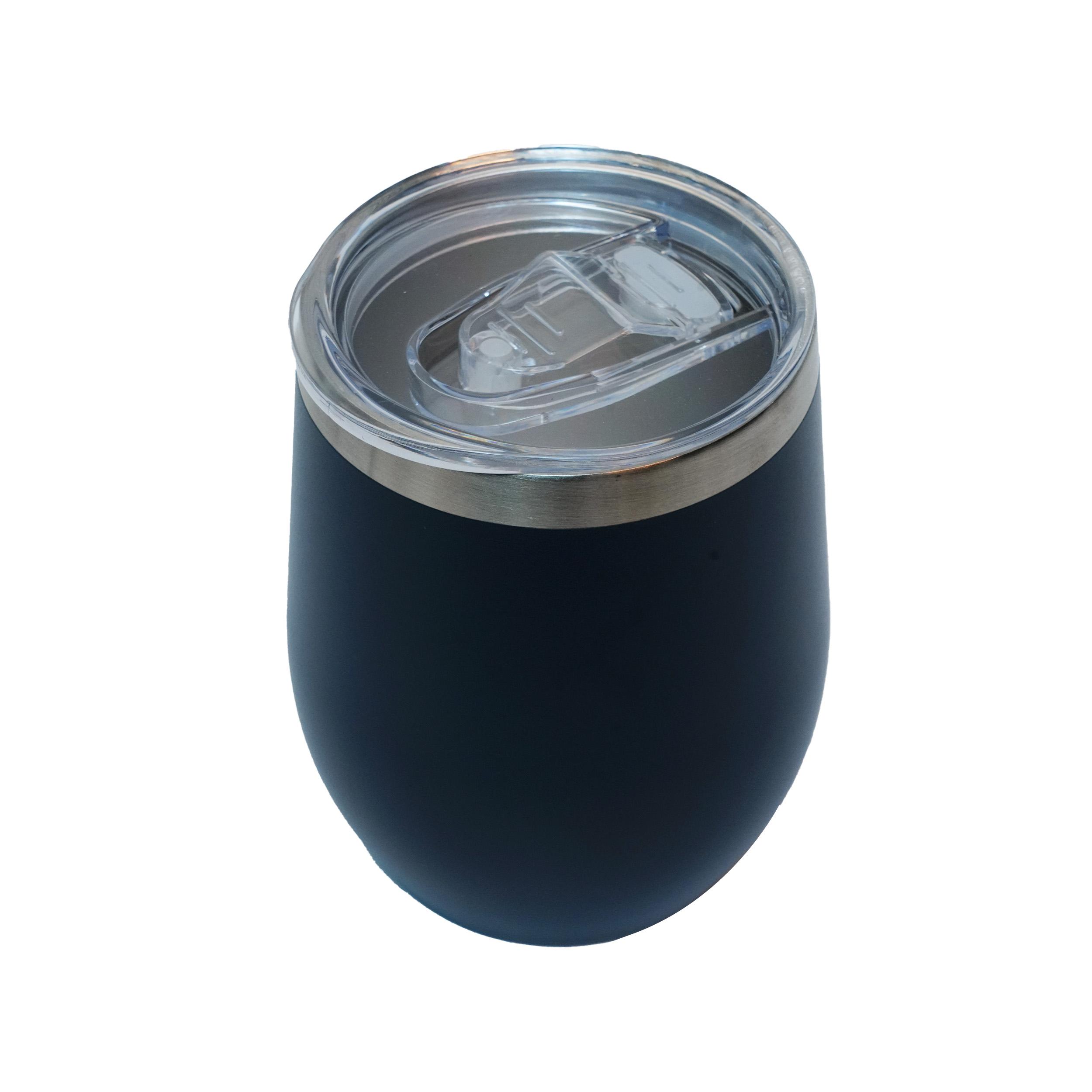 Blue Vaccum Insulated Coffee Mug With Clear Lid